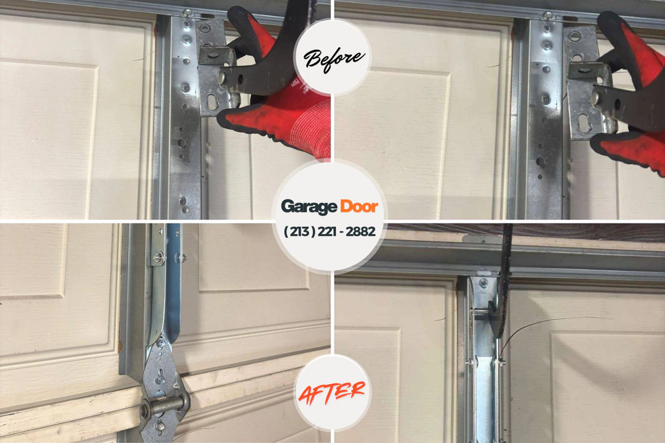 Before and after: garage door repair Oreana, IL